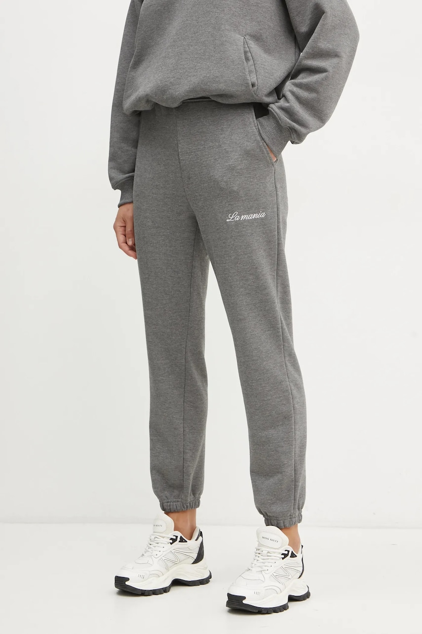 La Mania pantaloni de trening RIDGE culoarea gri, neted, RIDGE La Mania pantaloni de trening RIDGE culoarea gri, neted, RIDGE