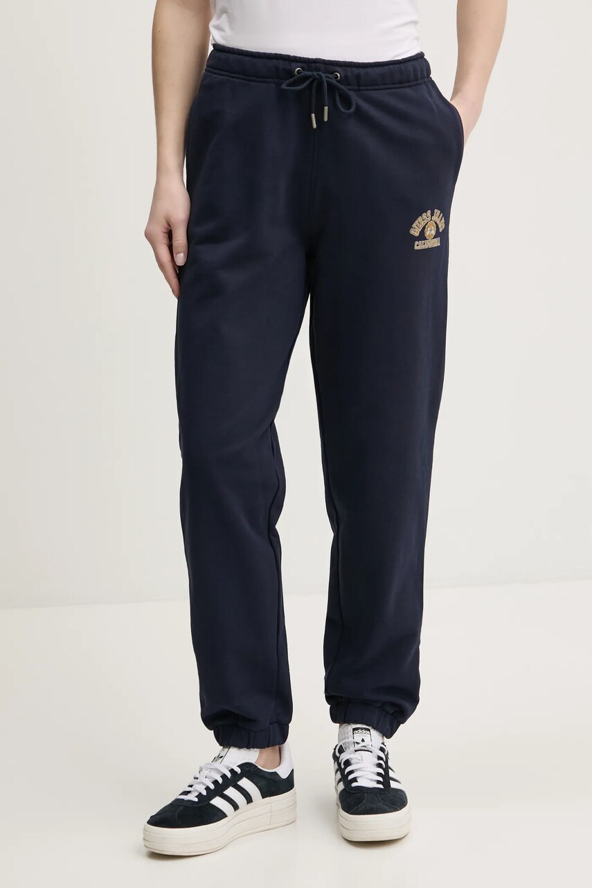 Levně Bavlněné tepláky Guess Jeans tmavomodrá barva, s potiskem, W5RB63 K68I4