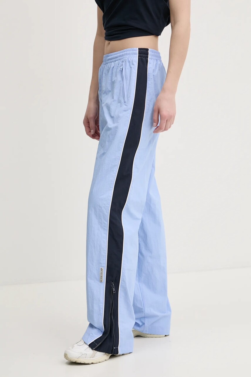 Levně Tepláky Guess Jeans dámské, modrá barva, hladké, W5RB58 WGYL2