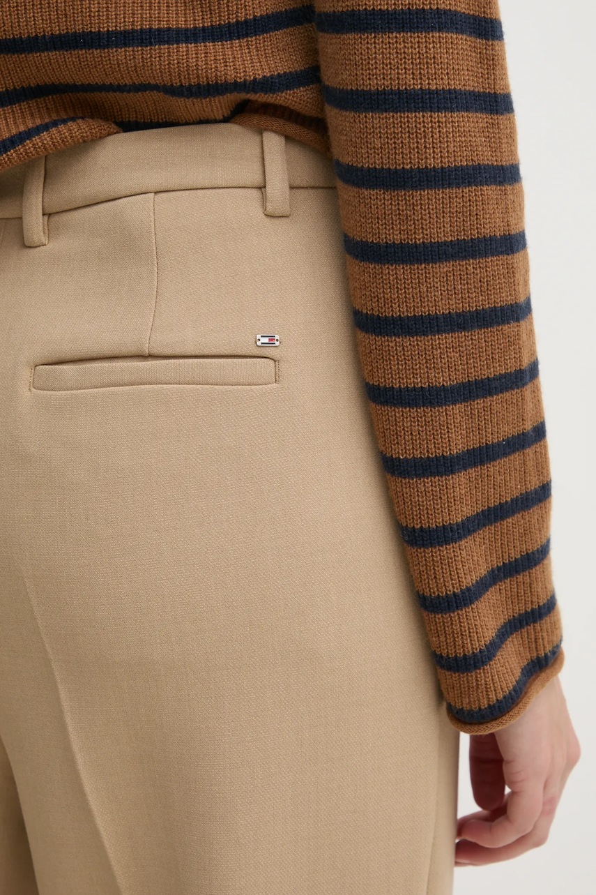 Παντελόνι Tommy Hilfiger χρώμα: μπεζ, WW0WW43875 φωτογραφία