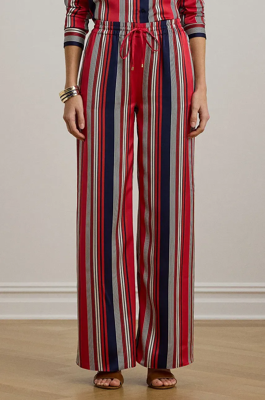 Брюки Lauren Ralph Lauren женские цвет красный широкие высокая посадка 200958457 Брюки Lauren Ralph Lauren женские цвет красный широкие высокая посадка 200958457