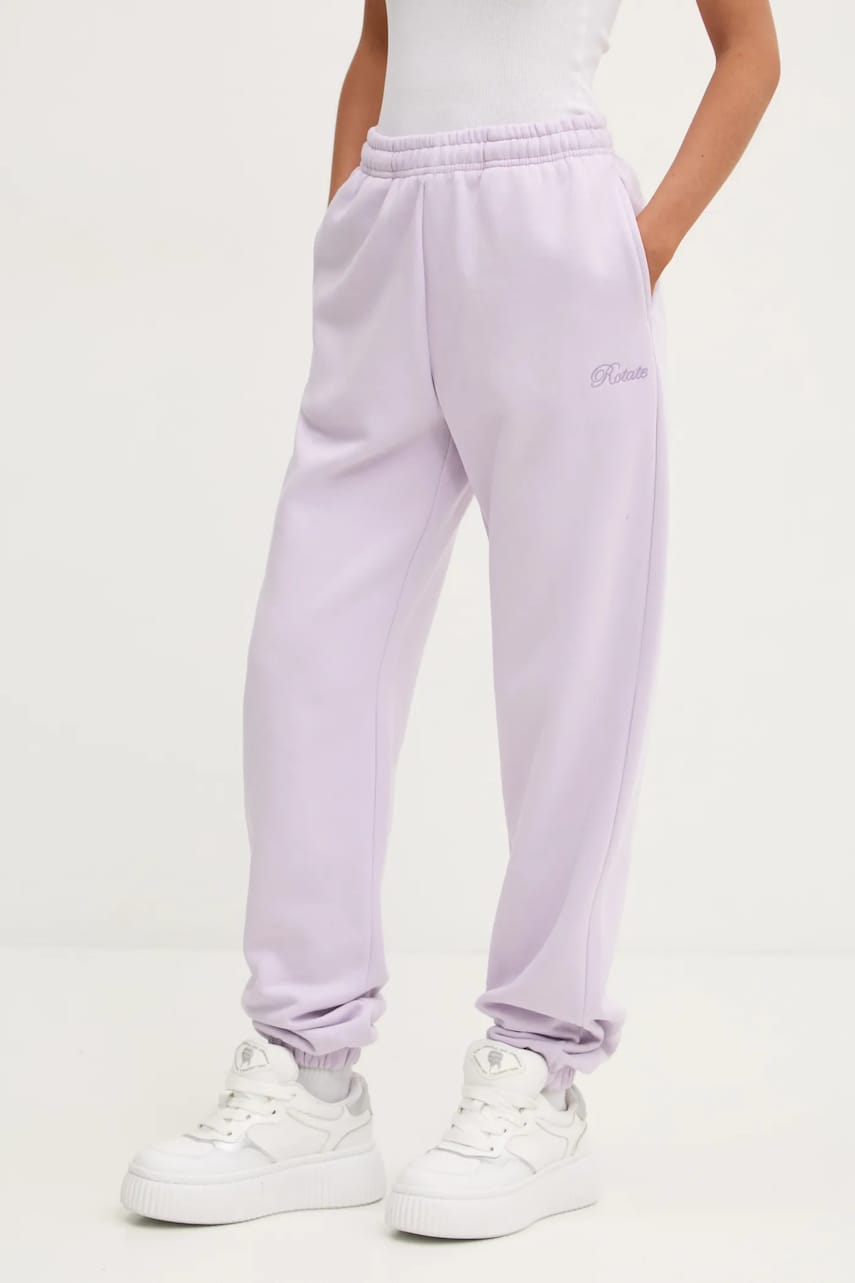 Rotate pantaloni de trening din bumbac culoarea violet, neted, 1134241813 Rotate pantaloni de trening din bumbac culoarea violet, neted, 1134241813