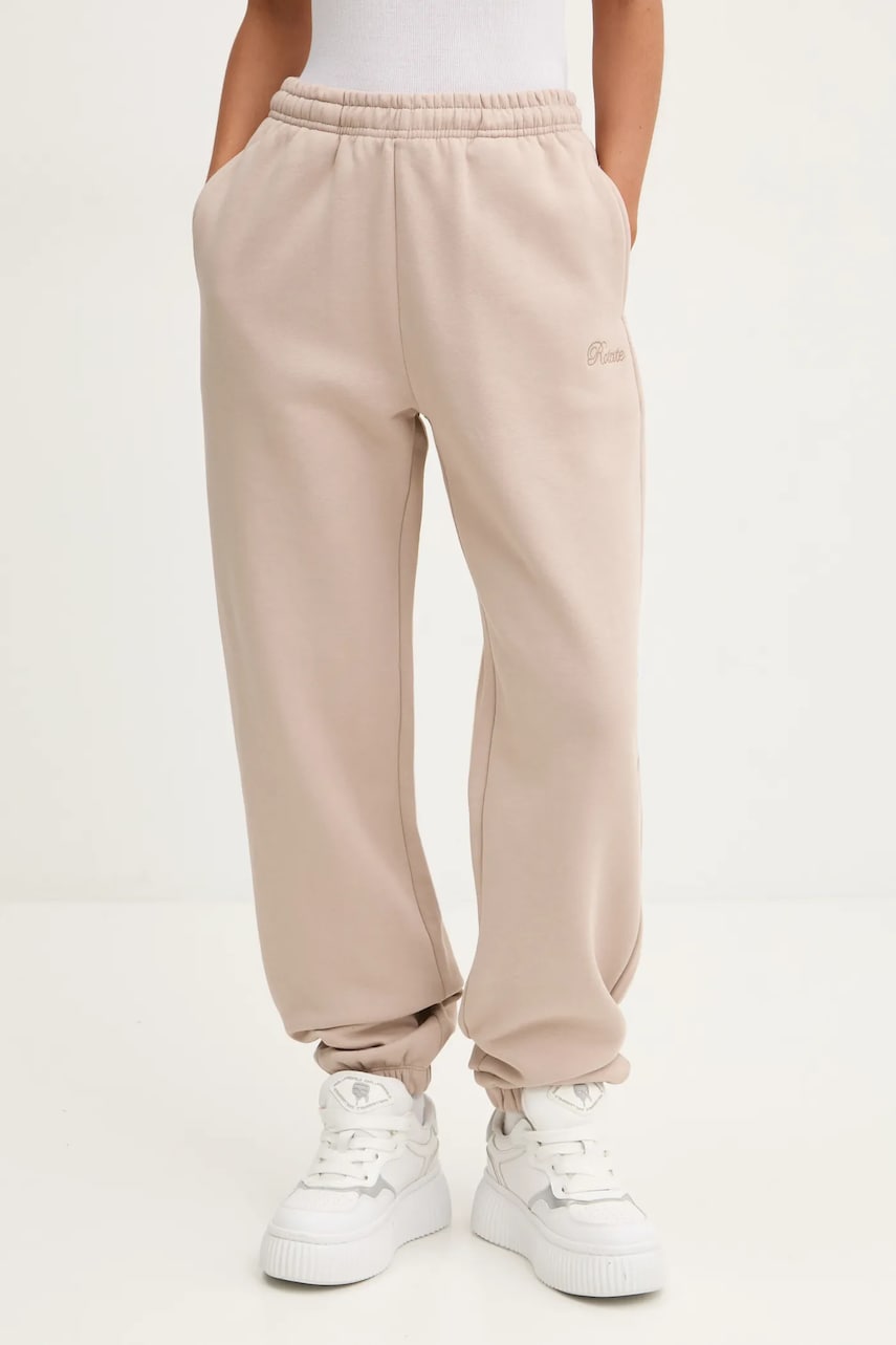 Rotate pantaloni de trening din bumbac culoarea bej, neted, 1134242313 Rotate pantaloni de trening din bumbac culoarea bej, neted, 1134242313