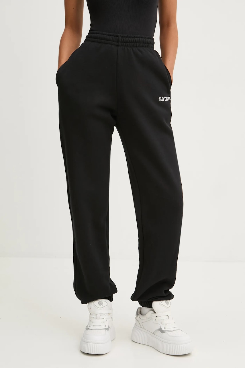 Rotate pantaloni de trening din bumbac culoarea negru, neted, 113428100 Rotate pantaloni de trening din bumbac culoarea negru, neted, 113428100