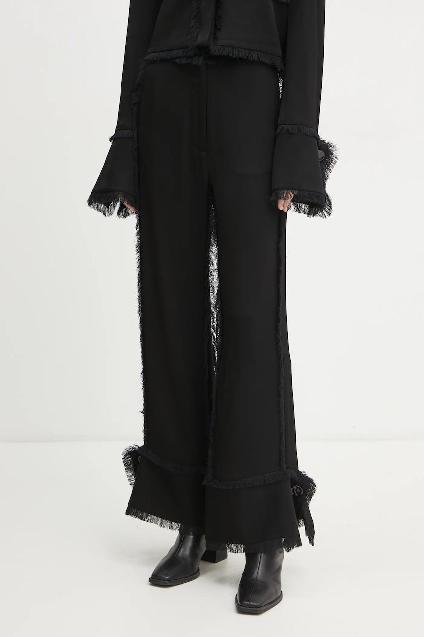 Day Birger et Mikkelsen pantaloni Theodor femei, culoarea negru, drept, high waist, DAY65243519 Day Birger et Mikkelsen pantaloni Theodor femei, culoarea negru, drept, high waist, DAY65243519