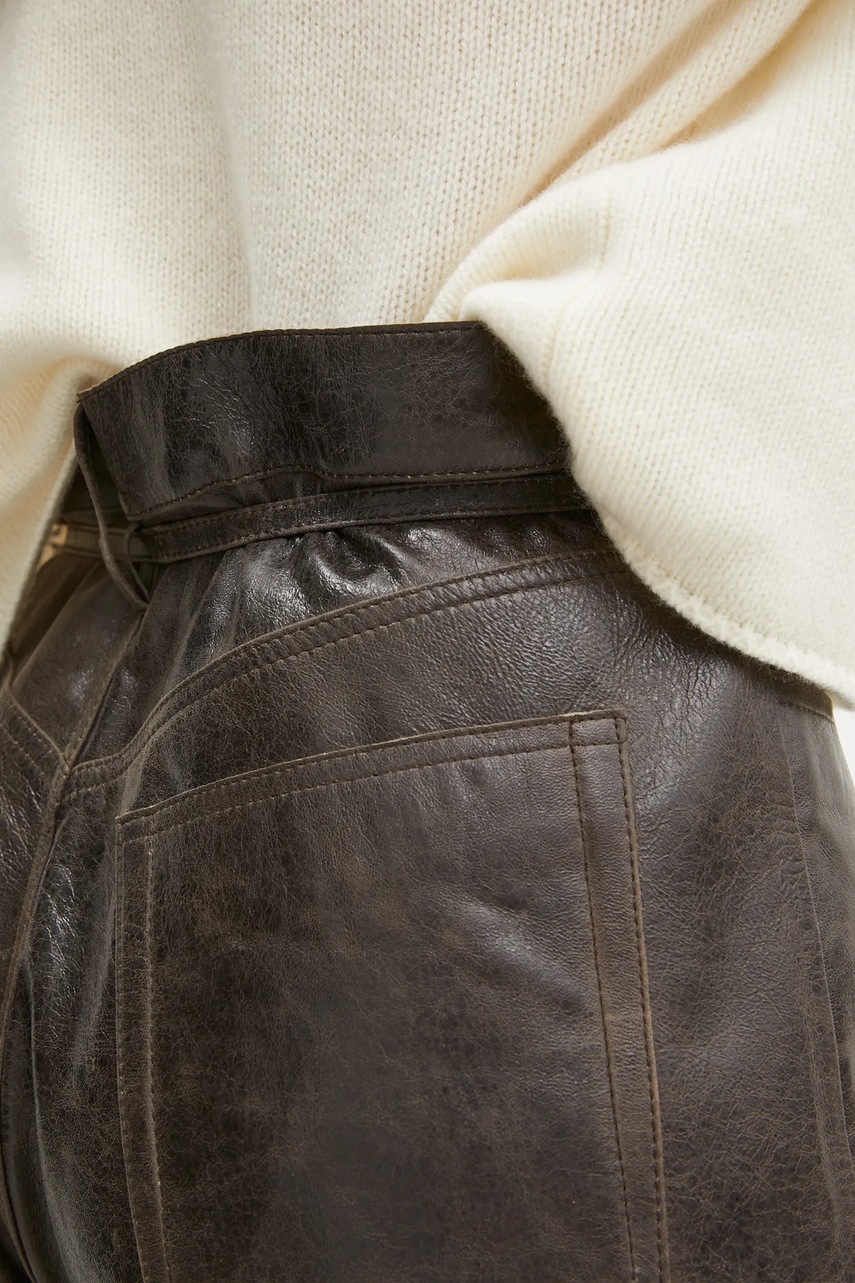 Δερμάτινο παντελόνι Day Birger et Mikkelsen Elijah χρώμα: καφέ, DAY65243578 φωτογραφία