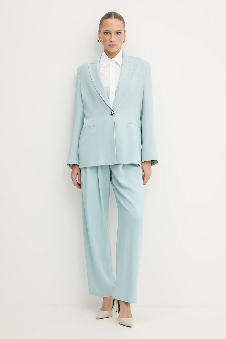 Брюки Pinko цвет бирюзовый прямые высокая посадка 103235 A213 Брюки Pinko цвет бирюзовый прямые высокая посадка 103235 A213