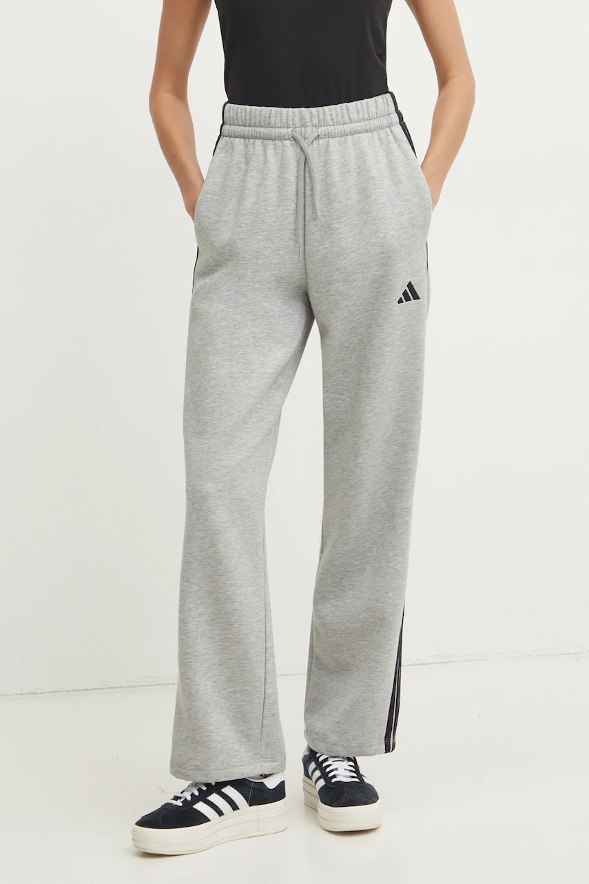 adidas pantaloni de trening Essentials culoarea gri, melanj, JE1302