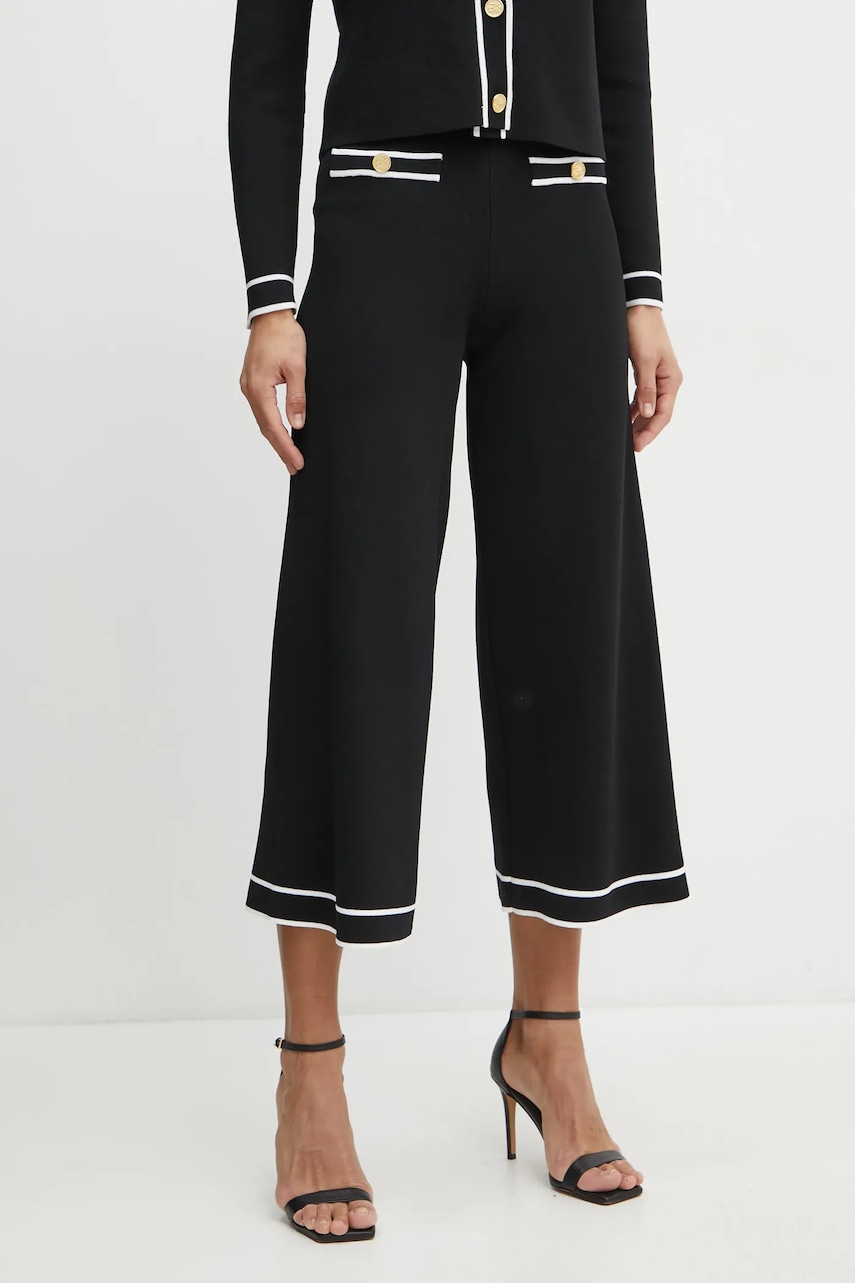 Karl Lagerfeld pantaloni femei, culoarea negru, neted, A1W10072