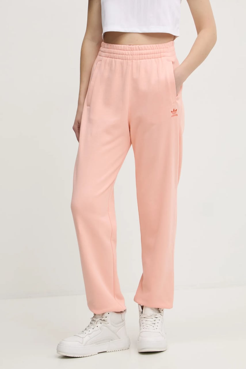 adidas Originals pantaloni de trening din bumbac Essential culoarea portocaliu, neted, JD1525