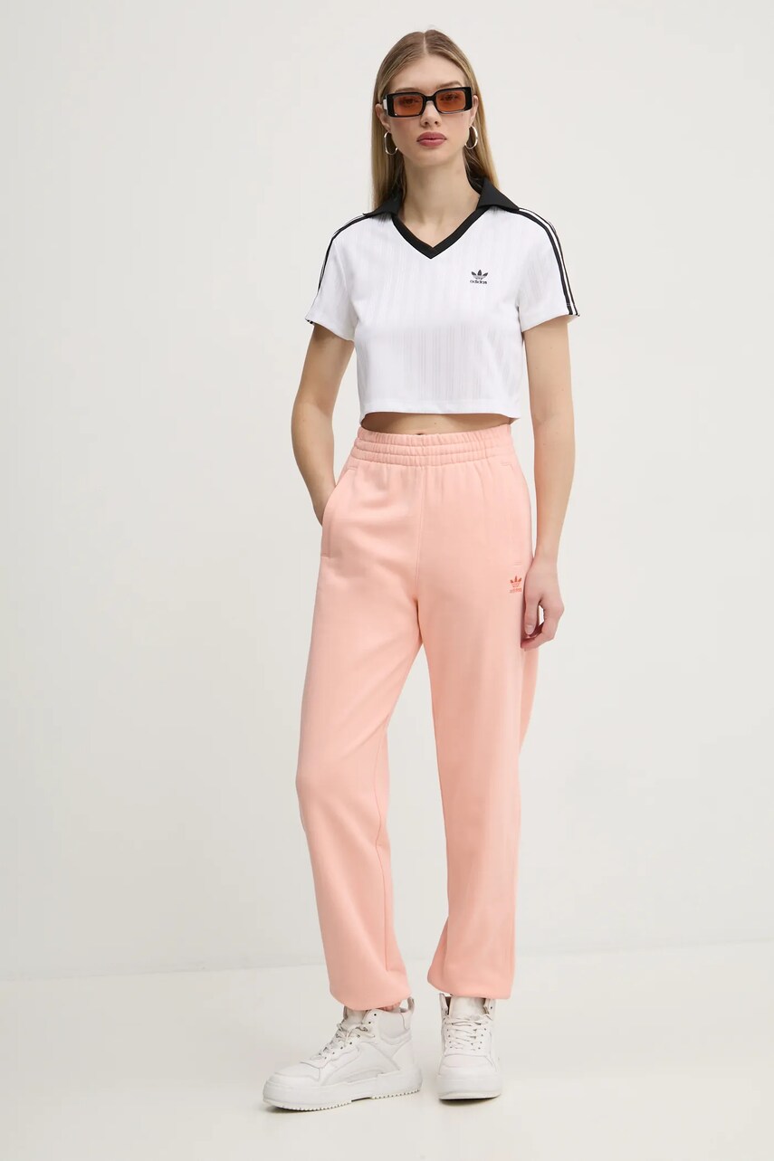 Βαμβακερό παντελόνι adidas Originals Essential χρώμα: πορτοκαλί, JD1525 φωτογραφία