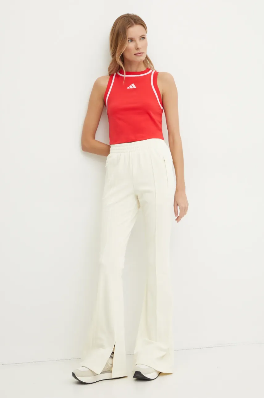 Спортивные штаны adidas Originals Firebird цвет бежевый однотонные JJ0936 Спортивные штаны adidas Originals Firebird цвет бежевый однотонные JJ0936