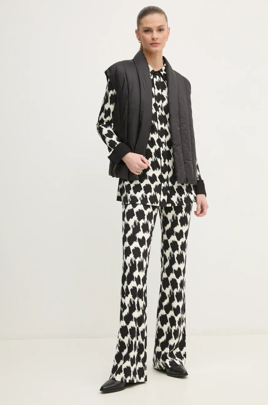 Штани DIANE VON FURSTENBERG жіночі колір чорний кльош висока посадка DVFPL4S002