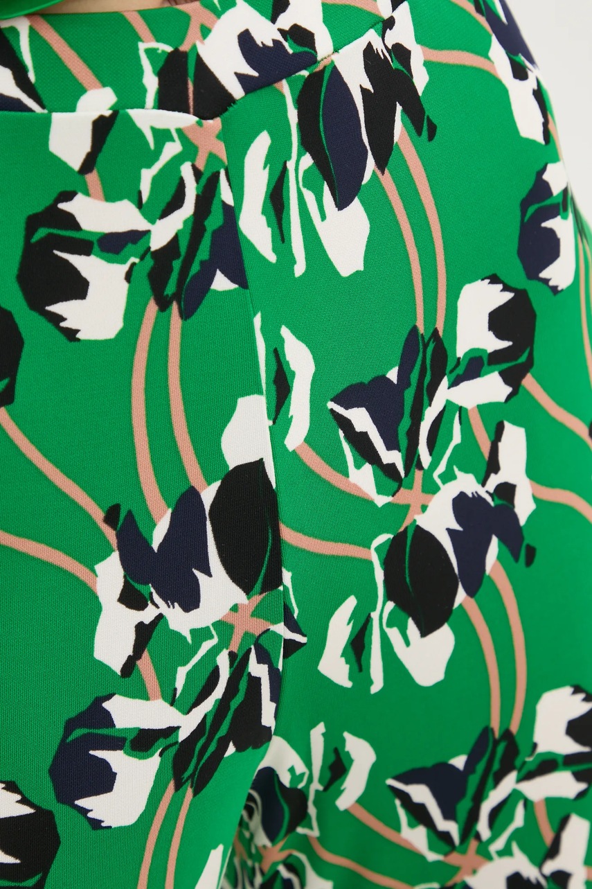 Παντελόνι DIANE VON FURSTENBERG χρώμα: πράσινο, DVFPL4S001 φωτογραφία