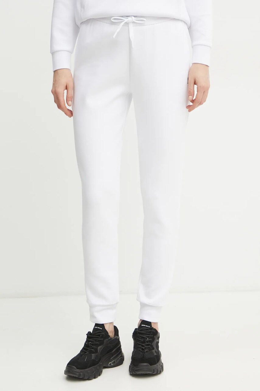 Armani Exchange pantaloni de trening femei, culoarea alb, neted, XW000824 AF10818