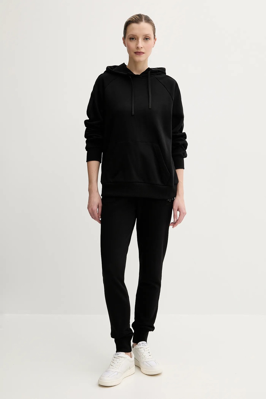 Хлопковые спортивные штаны Armani Exchange цвет чёрный однотонные XW000497 AF12739