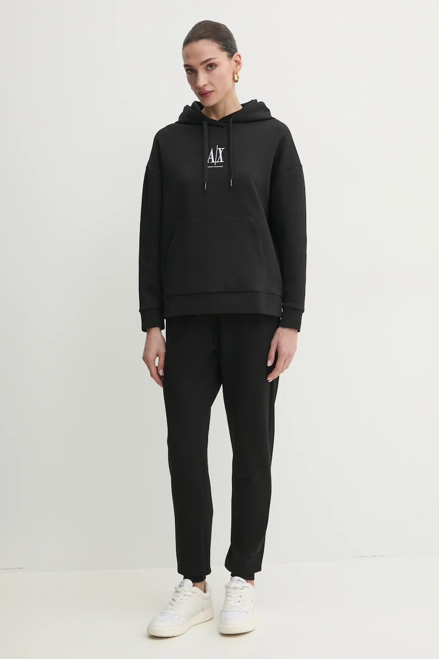 Спортивные штаны Armani Exchange женские цвет чёрный с аппликацией XW000828 AF13397 Спортивные штаны Armani Exchange женские цвет чёрный с аппликацией XW000828 AF13397