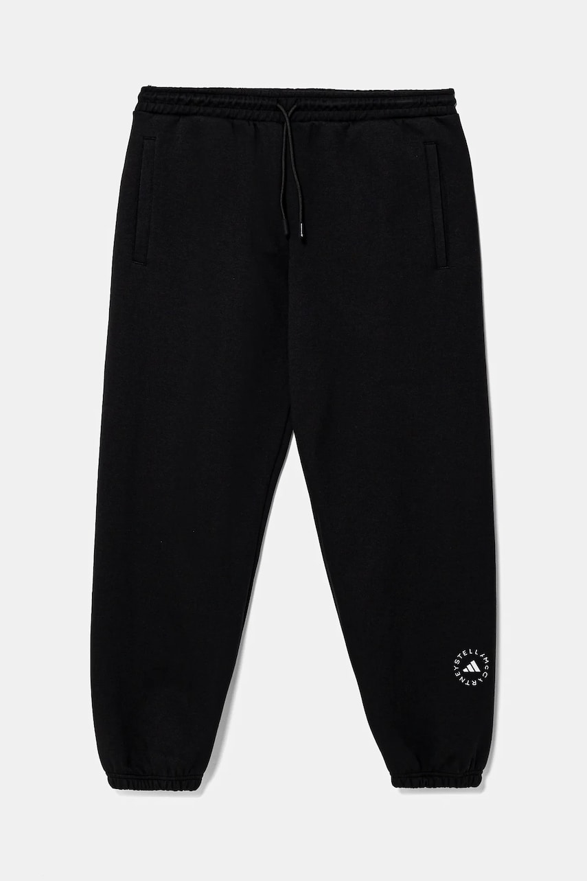 adidas by Stella McCartney pantaloni de trening culoarea negru, cu imprimeu, IW6320 adidas by Stella McCartney pantaloni de trening culoarea negru, cu imprimeu, IW6320