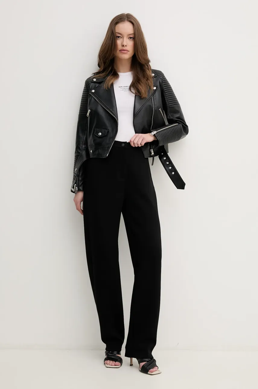 Брюки Emporio Armani женские цвет чёрный прямые высокая посадка EW000475 AF12910 Брюки Emporio Armani женские цвет чёрный прямые высокая посадка EW000475 AF12910
