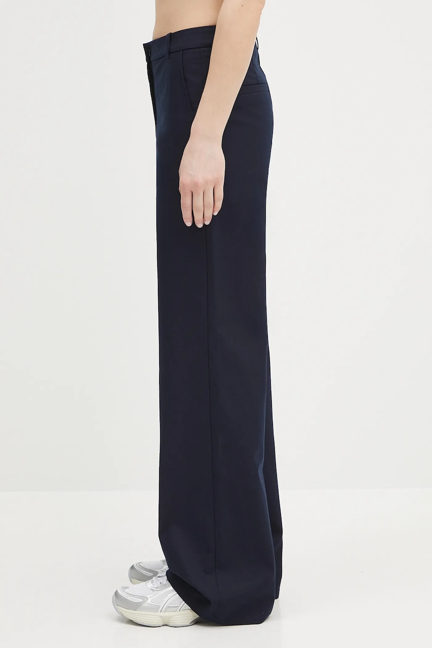 Хлопковые брюки A.P.C. pantalon margaret женские цвет синий широкие высокая посадка COHFU.F08476 Хлопковые брюки A.P.C. pantalon margaret женские цвет синий широкие высокая посадка COHFU.F08476