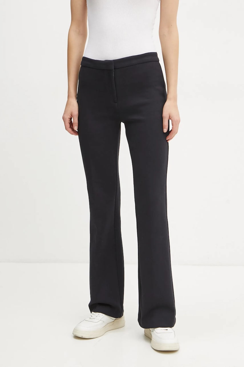Marc O'Polo pantaloni femei, culoarea albastru marin, evazati, high waist, 500300219009 Marc O'Polo pantaloni femei, culoarea albastru marin, evazati, high waist, 500300219009
