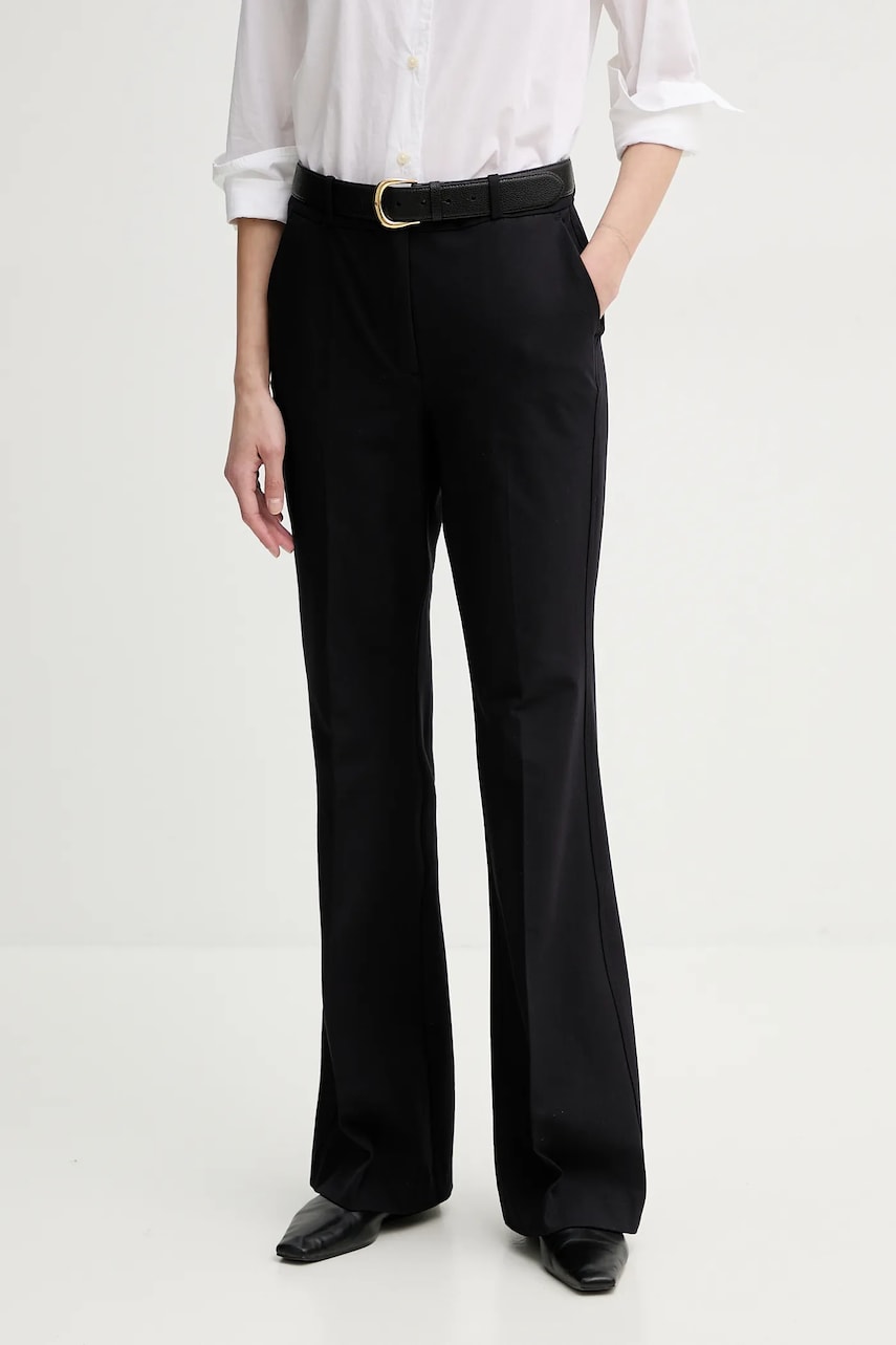 Marc O'Polo pantaloni femei, culoarea bleumarin, evazati, high waist, 502006410035 Marc O'Polo pantaloni femei, culoarea bleumarin, evazati, high waist, 502006410035