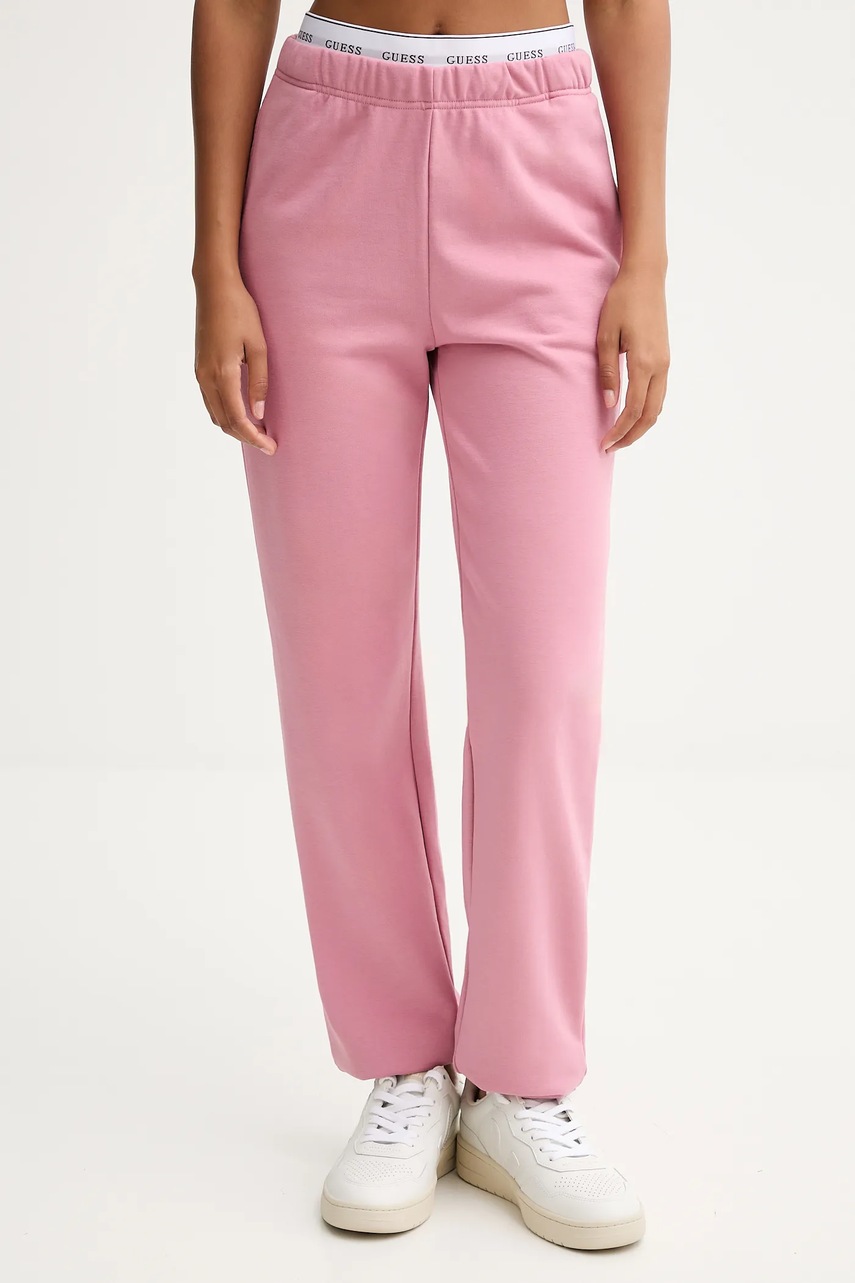 Levně Tepláky Guess SOFIA béžová barva, O5RB01 KCO31