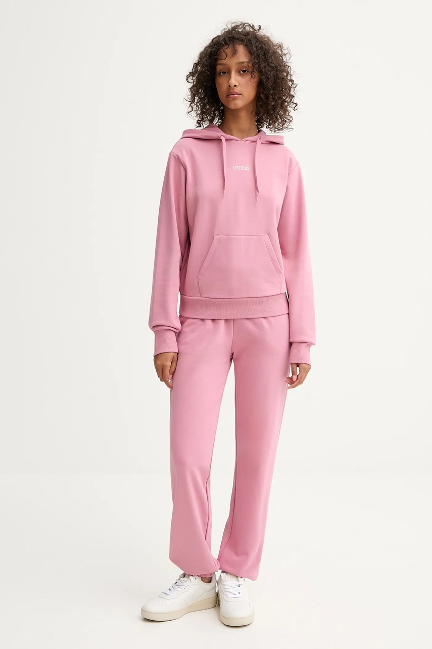 Спортивные штаны Guess SOFIA цвет бежевый однотонные O5RB01 KCO31