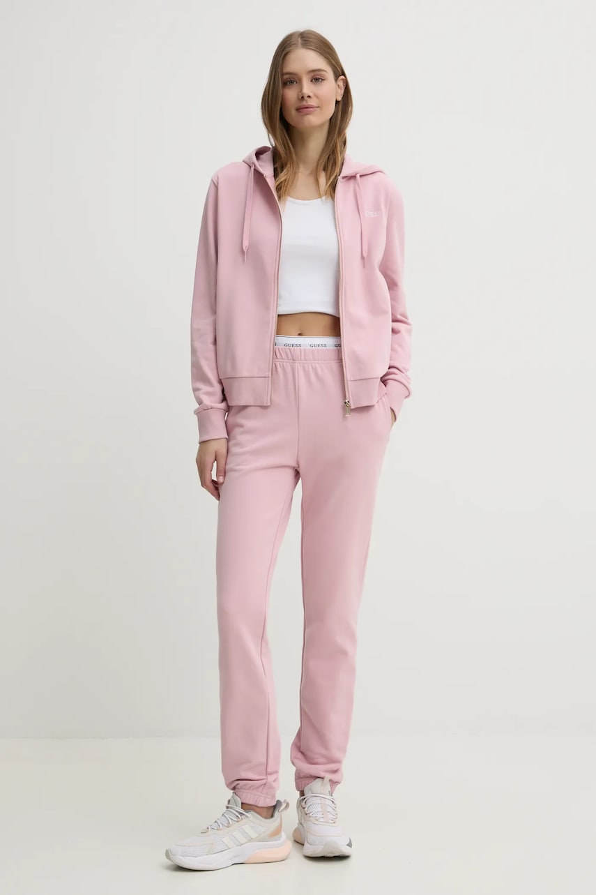 Спортивные штаны Guess SOFIA цвет розовый однотонные O5RB01 KCO31 Спортивные штаны Guess SOFIA цвет розовый однотонные O5RB01 KCO31