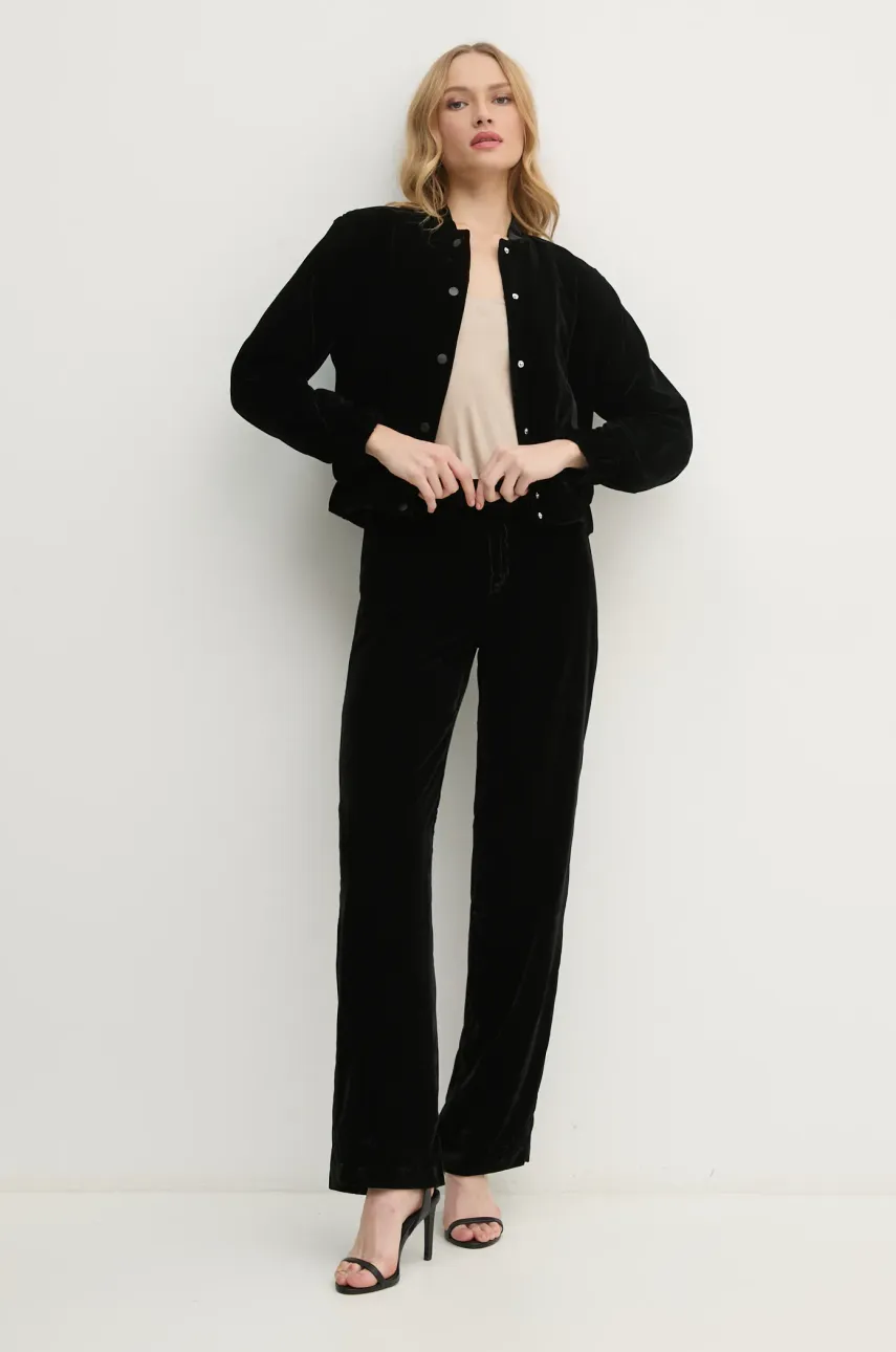 Брюки из велюра Pepe Jeans FRANCES цвет чёрный прямые высокая посадка PL211798 Брюки из велюра Pepe Jeans FRANCES цвет чёрный прямые высокая посадка PL211798