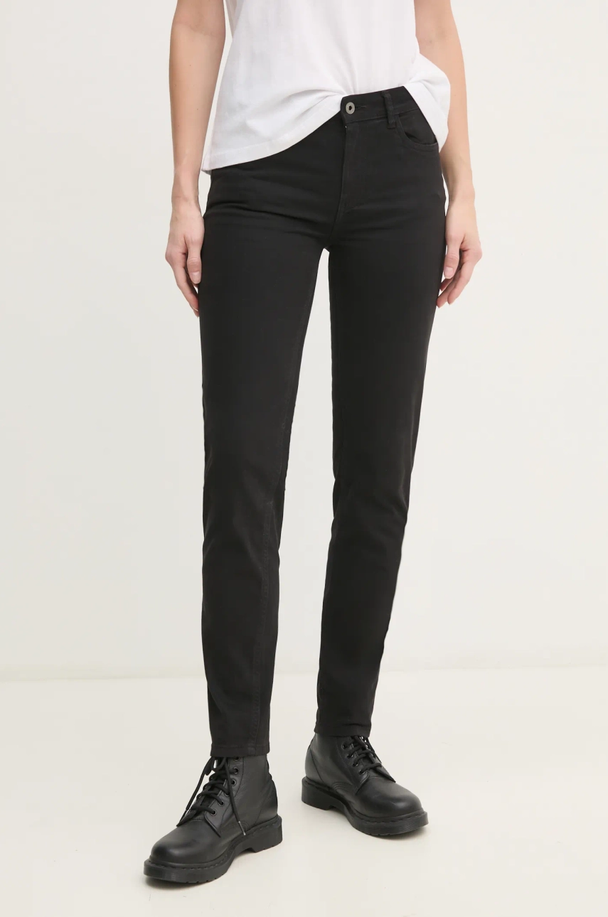 Pepe Jeans jeansi MID RISE SKINNY THELMA femei, culoarea negru, PL211800