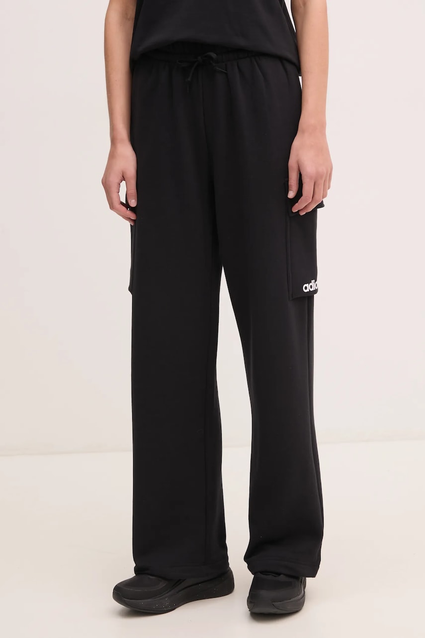 adidas pantaloni de trening Essentials Linear culoarea negru, neted, JC8312 adidas pantaloni de trening Essentials Linear culoarea negru, neted, JC8312