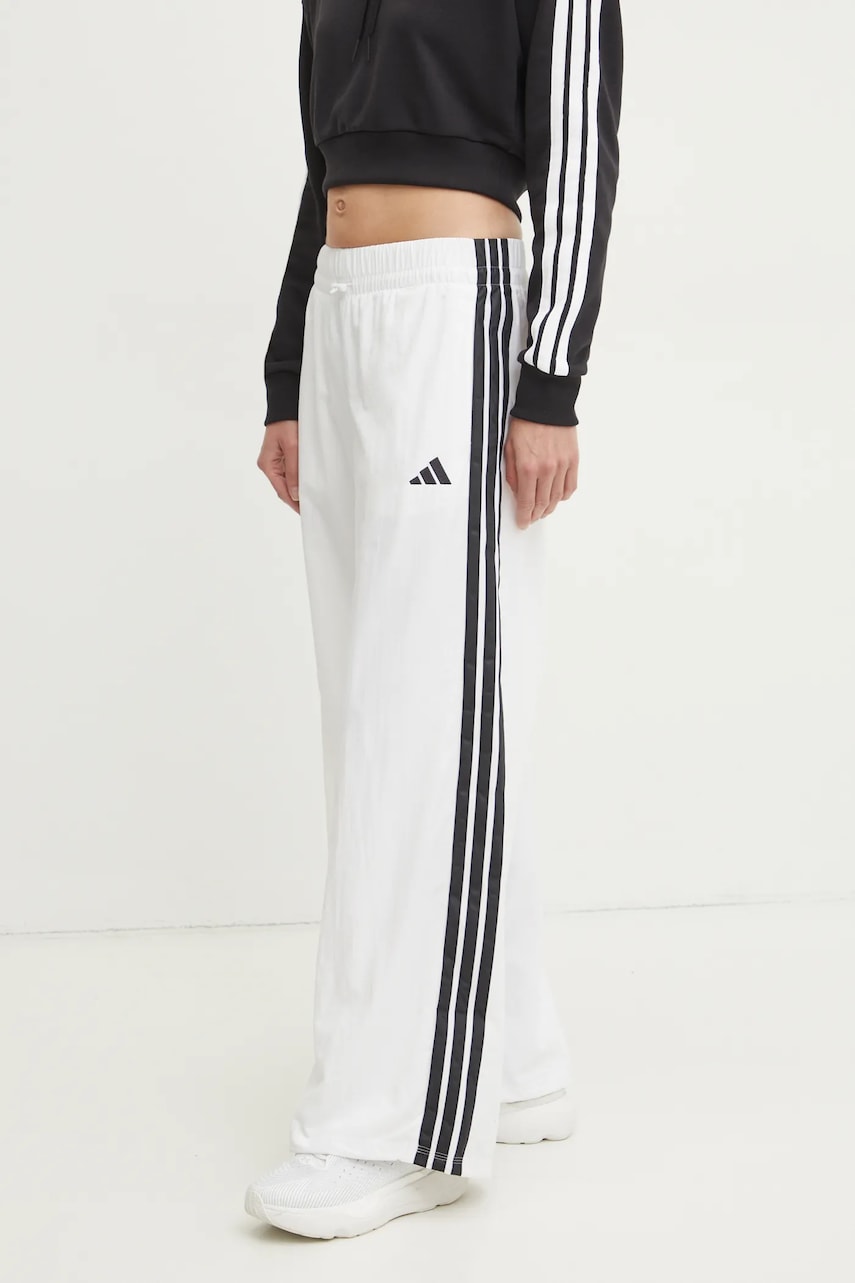 adidas pantaloni de trening Essentials culoarea bej, cu imprimeu, JE1307