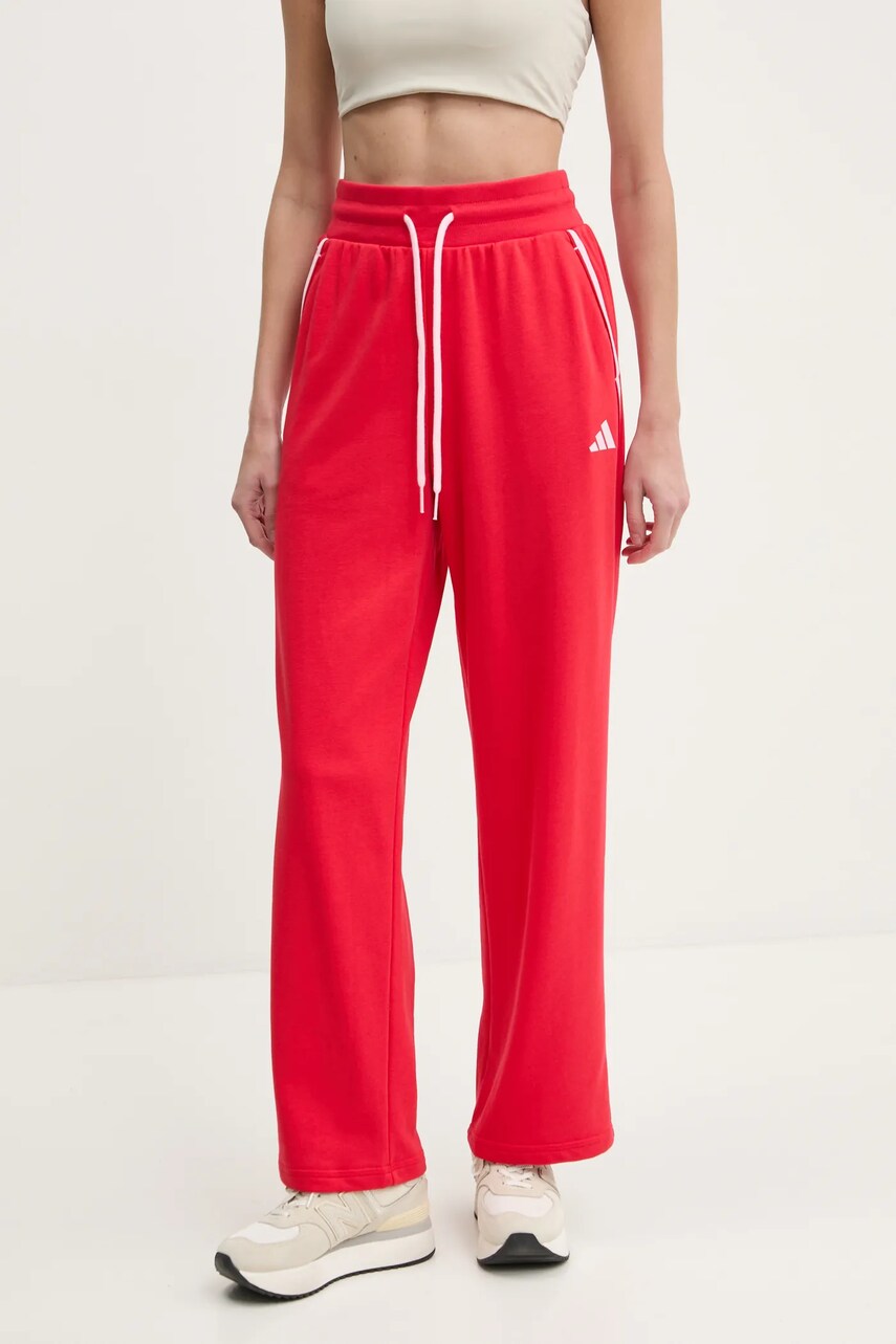 adidas pantaloni de trening W CB Color Pop culoarea rosu, cu imprimeu, JG6252
