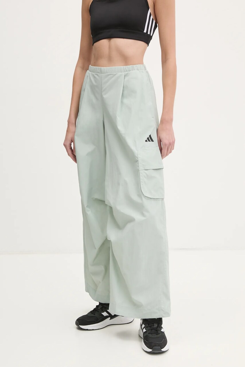 adidas pantaloni City Escape femei, culoarea gri, neted, JY0517