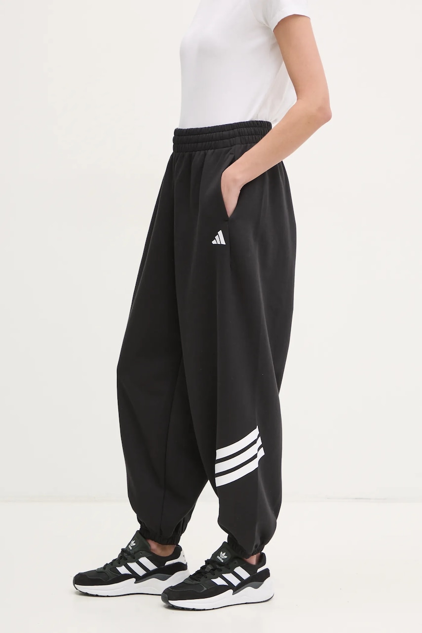 adidas pantaloni de trening Future Icons culoarea negru, cu imprimeu, JE0141 adidas pantaloni de trening Future Icons culoarea negru, cu imprimeu, JE0141
