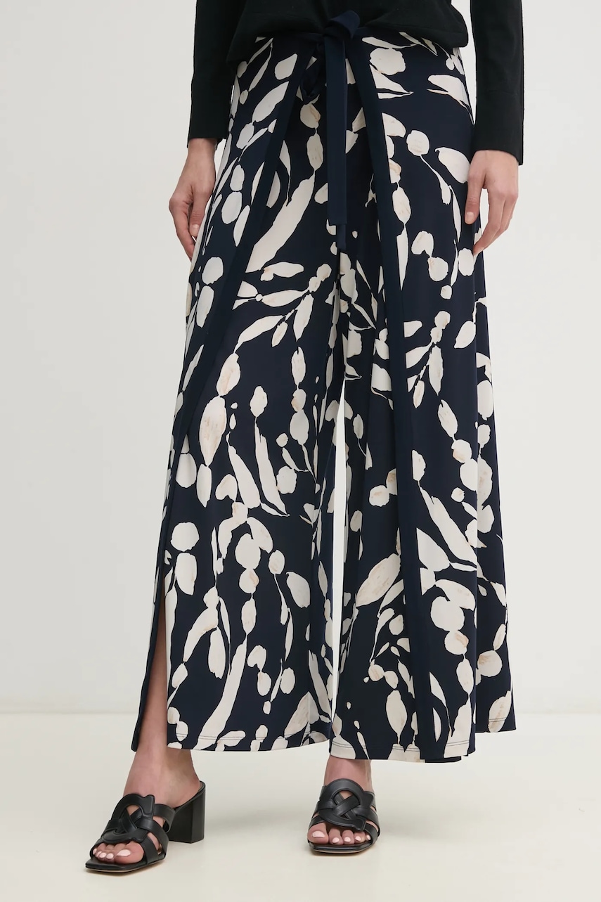 Joseph Ribkoff pantaloni femei, culoarea albastru marin, evazati, high waist, 251252 Joseph Ribkoff pantaloni femei, culoarea albastru marin, evazati, high waist, 251252