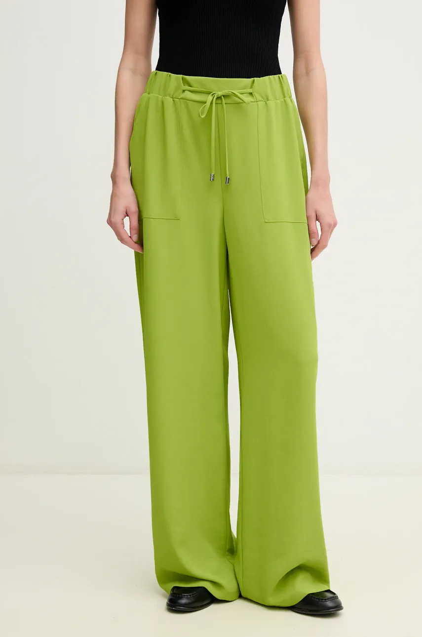 Joseph Ribkoff pantaloni femei, culoarea verde, lat, high waist, 251185