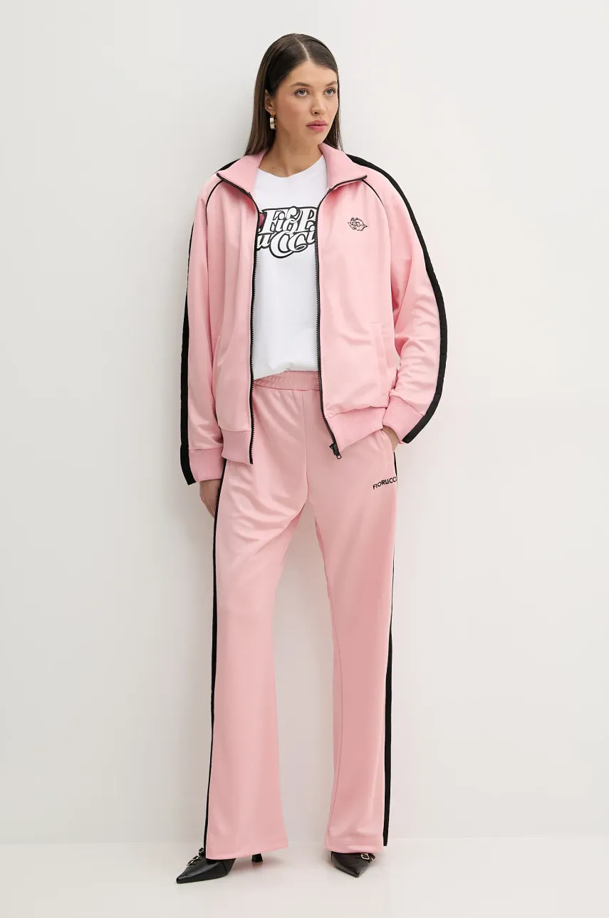 Спортивные штаны Fiorucci Puffy Piping Track Trousers женские цвет розовый с аппликацией U02SPBPA057PL01PN02 Спортивные штаны Fiorucci Puffy Piping Track Trousers женские цвет розовый с аппликацией U02SPBPA057PL01PN02