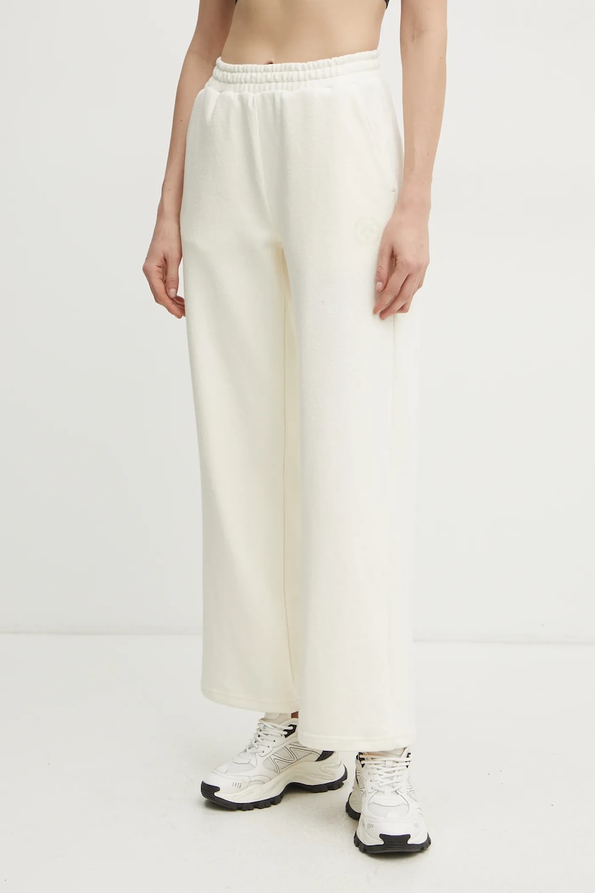 PLEIN SPORT pantaloni de trening femei, culoarea bej, neted, SAEC WJT2028 STE003N