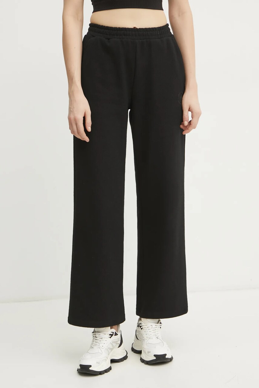 PLEIN SPORT pantaloni de trening femei, culoarea negru, neted, SAEC WJT2028 STE003N PLEIN SPORT pantaloni de trening femei, culoarea negru, neted, SAEC WJT2028 STE003N