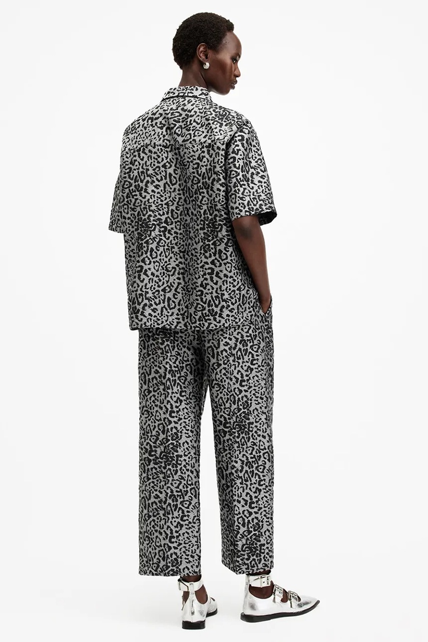 Παντελόνι AllSaints JEMI χρώμα: ασημί, W052TB φωτογραφία