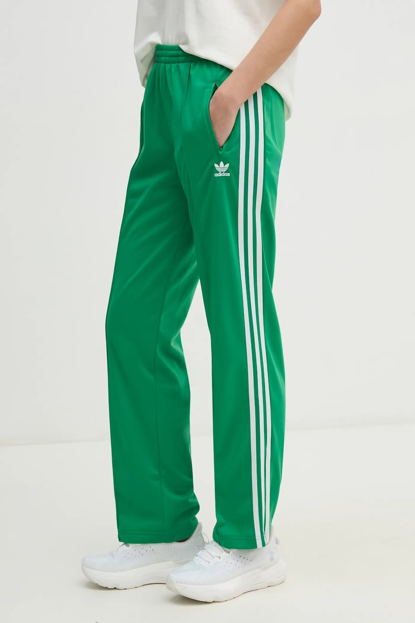 adidas Originals pantaloni de trening Firebird femei, culoarea verde, cu imprimeu, JC8283 adidas Originals pantaloni de trening Firebird femei, culoarea verde, cu imprimeu, JC8283