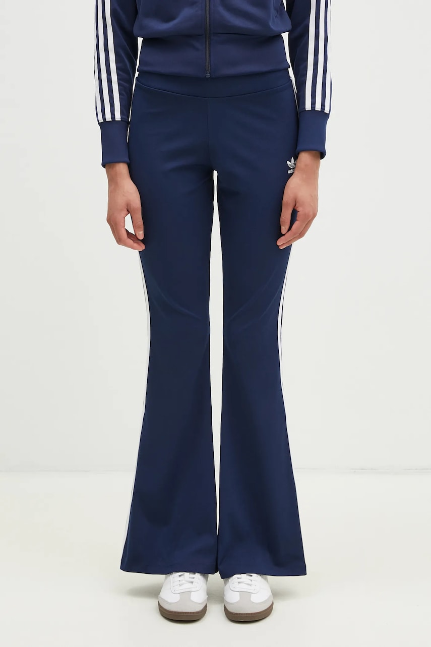adidas Originals pantaloni de trening Flared Leggings culoarea bleumarin, cu imprimeu, JD4602 adidas Originals pantaloni de trening Flared Leggings culoarea bleumarin, cu imprimeu, JD4602