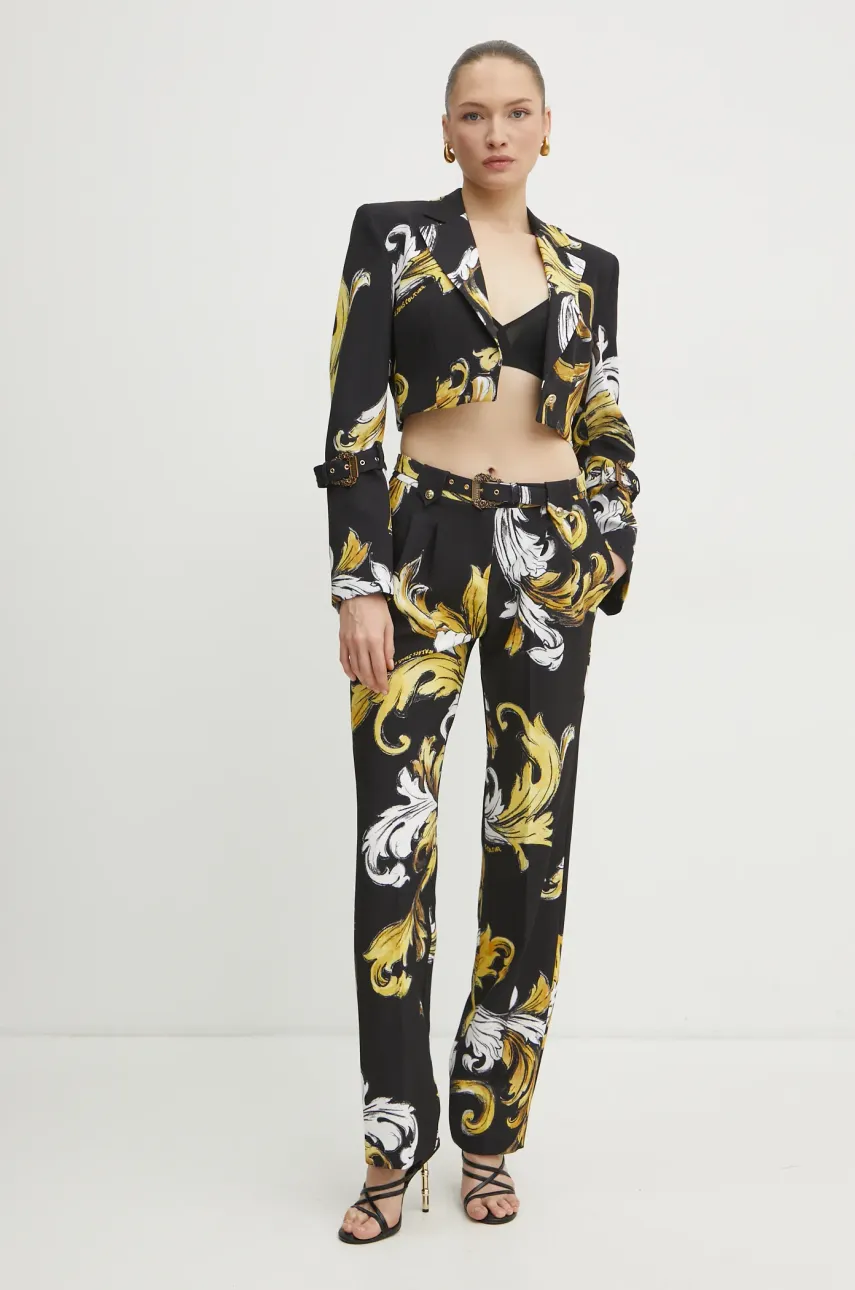 Брюки Versace Jeans Couture женские цвет чёрный прямые высокая посадка 78HAA111 NS636 Брюки Versace Jeans Couture женские цвет чёрный прямые высокая посадка 78HAA111 NS636