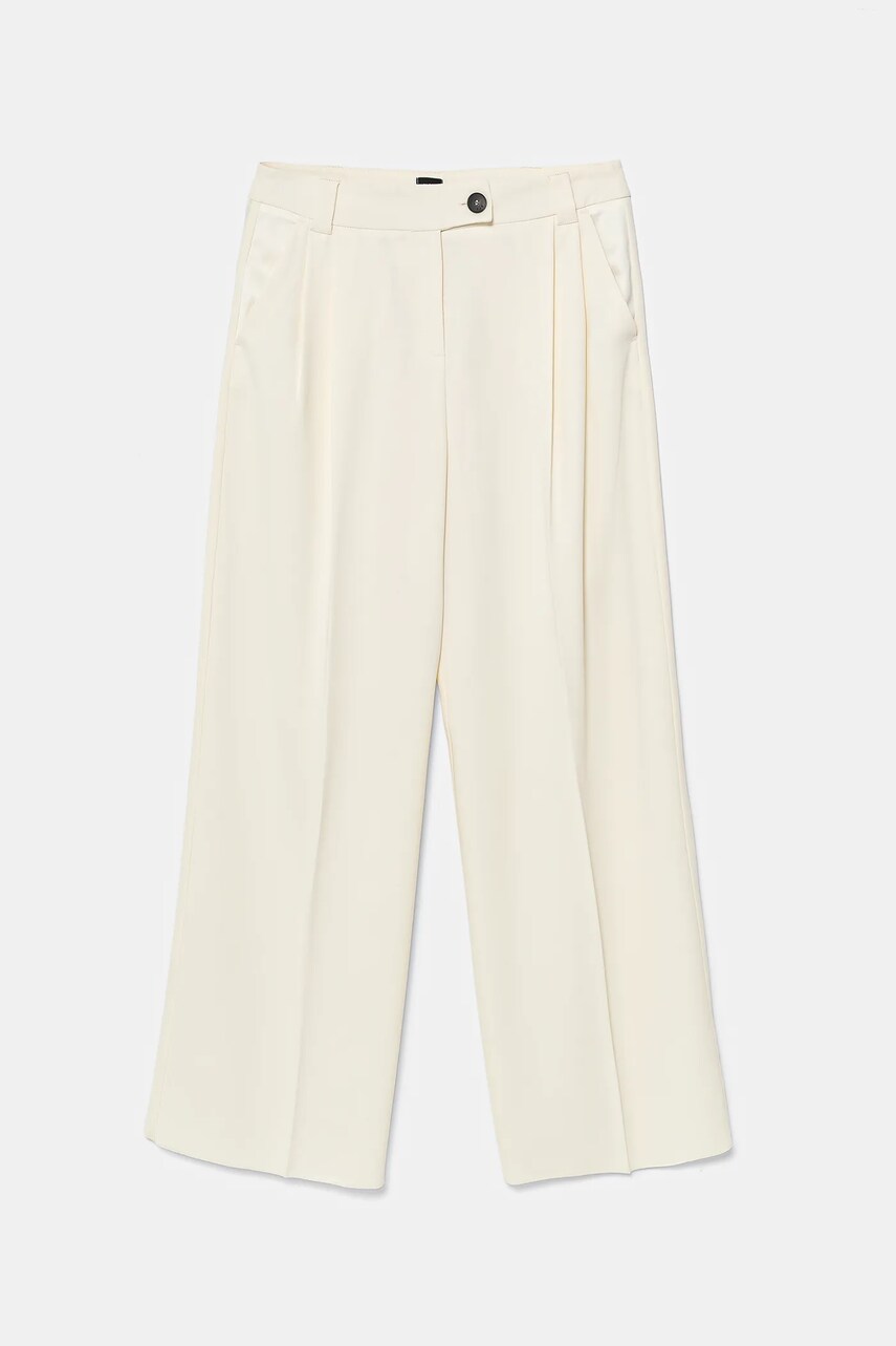 Marella pantaloni OLINTO culoarea alb, lat, high waist, 2513131053200