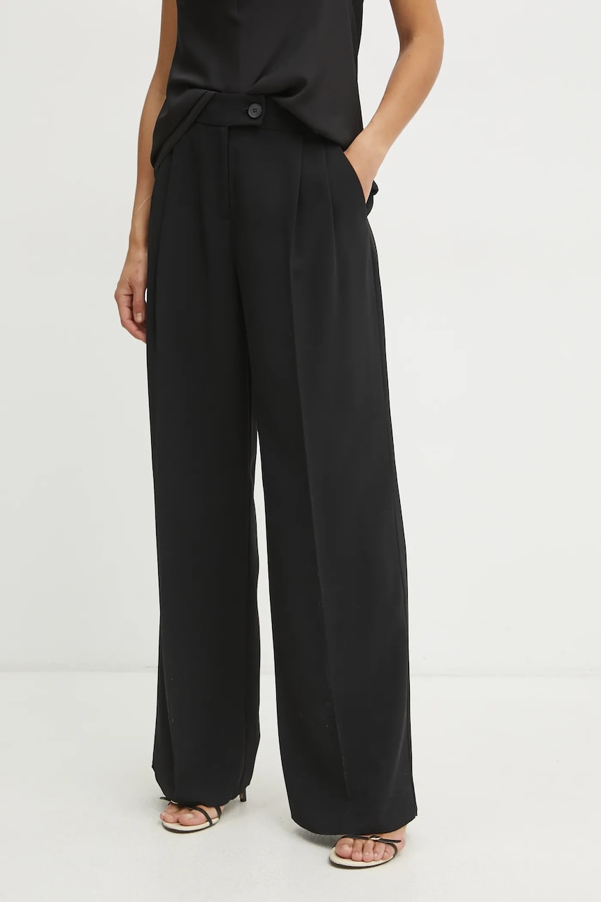 Marella pantaloni OLINTO culoarea negru, lat, high waist, 2513131053200
