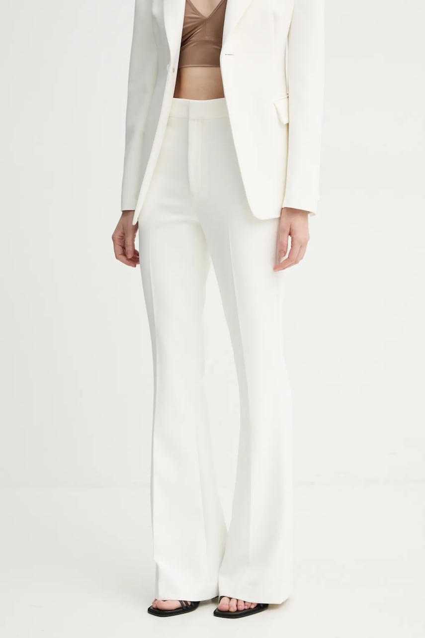 A.L.C. pantaloni femei, culoarea bej, evazati, high waist, 2PANT00982 A.L.C. pantaloni femei, culoarea bej, evazati, high waist, 2PANT00982