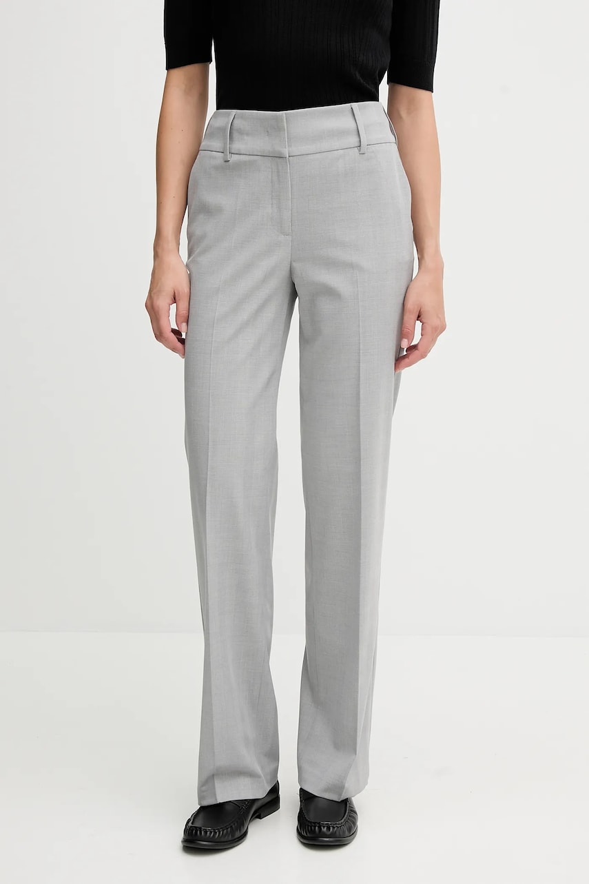 Sisley pantaloni culoarea gri, lat, high waist, 490TLF06L