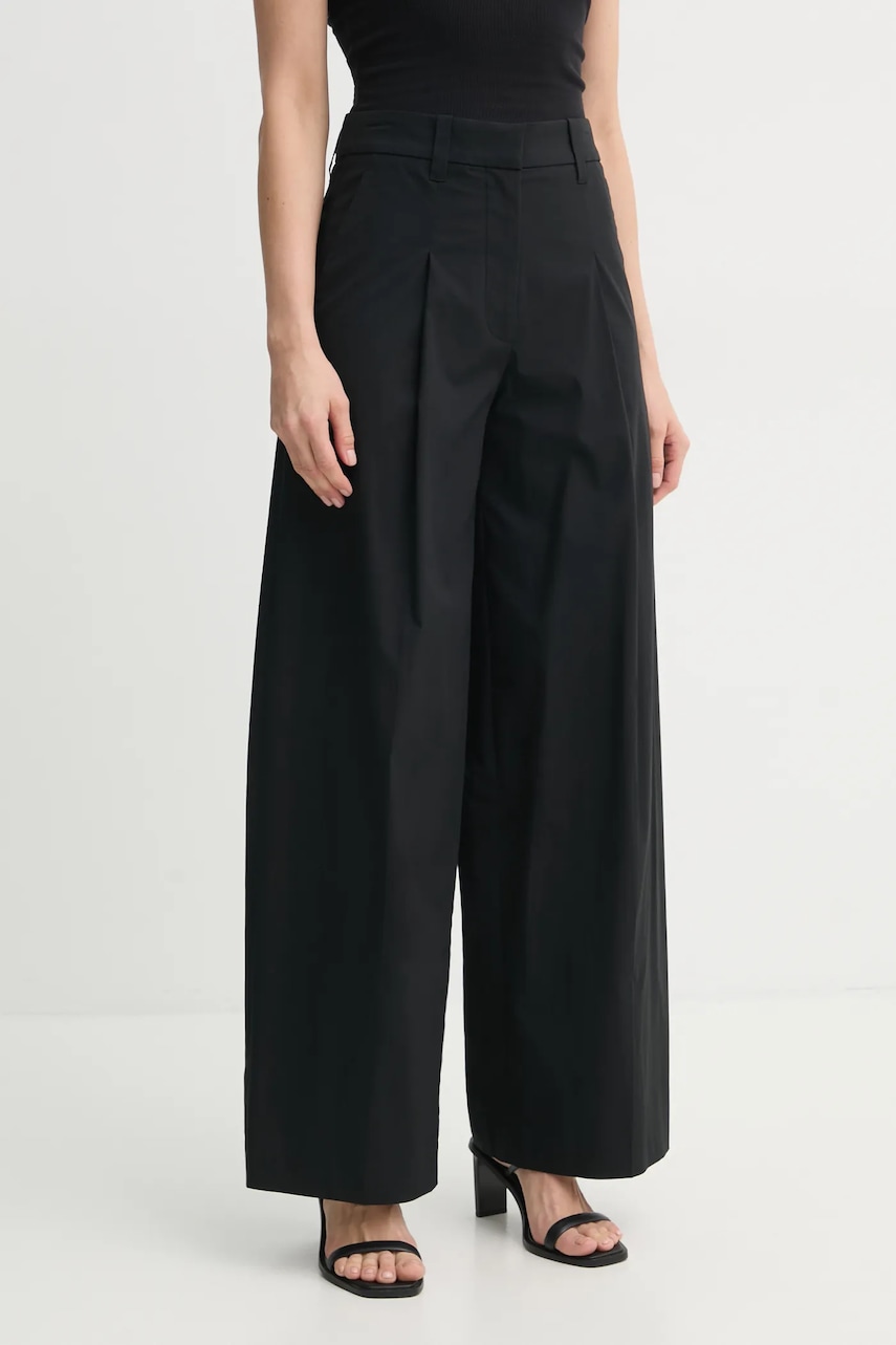 A.L.C. pantaloni femei, culoarea negru, lat, high waist, 2PANT01134 A.L.C. pantaloni femei, culoarea negru, lat, high waist, 2PANT01134